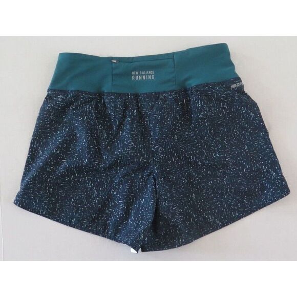 New Balance WS13265 Women's Sz S Mountain Teal Printed 5" Impact Shorts - Picture 2 of 6